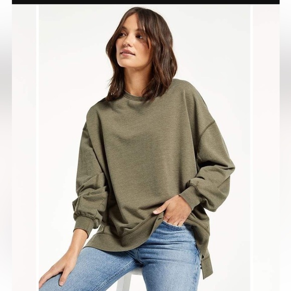Z Supply Tops - Z Supply Sage Green Relaxed Sweatshirt oversized best fit M to L